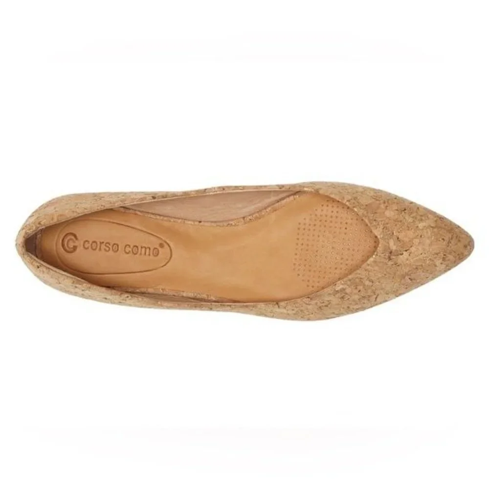 New Corso Como Jullia Natural Tan Cork Ballet Flat Balletcore Sz 11